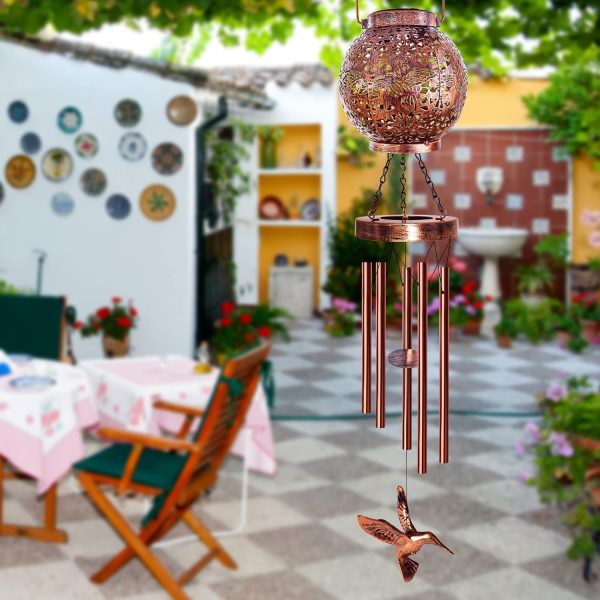 producer to buyer wind chimes for outside 38" hummingbird solar wind chimes outdoor gifts for mom hanging solar lantern, garden decor wind chime for patio yard, christmas windchimes outdoors gifts for women grandma discounted pricing