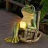 dropship from factory miniature frog garden statue christmas decorations fairy garden accessories outdoor figurine lights solar garden frog decor art housewarming gift for patio,yard,lawn ornament,3.89"x2.36"x3.93" mass production supply