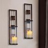factory direct wall sconce candle holder metal wall decorations for living room, bathroom, dining room, set of 2 volume discount