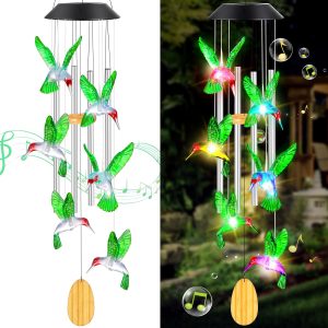producer to buyer womens gifts for christmas birthday gifts for women mom grandma gifts hummingbird wind chimes solar lights for outside outdoor yard home house patio garden gardening decor gifts for mom sister discounted pricing