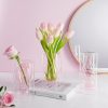 oem/odm services zens modern pink glass vase, hand blown hollowed out bubble decorative glass flower vases for wedding decor home small bouquet. affordable bulk deals