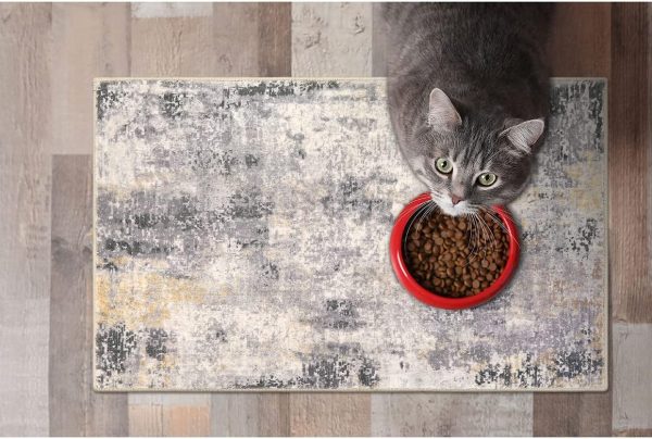 global sourcing lahome modern abstract area rug - 2x3 small gray bath rug soft washable non-slip contemporary entryway rug, door mat indoor entrance floor accent carpet for kitchen oem/odm services