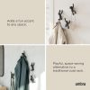 competitive pricing umbra buddy wall hooks – decorative wall mounted coat hooks for hanging coats, scarves, bags, purses, backpacks, towels and more, set of 3, black one-stop wholesale