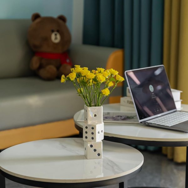 oem/odm services ceramic dice vase - unique decor for dried flowers, rose, pampas grass - stunning design for any modern space for inspiring smiles affordable bulk deals