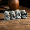 dropship from factory cartoon buddha figurine ornament with bluestone sand bonsai, imitation stone carving, 4 sets mass production supply