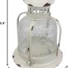 custom wholesale stonebriar antique worn white metal candle lantern, use as decoration for birthday parties, a rustic wedding centerpiece, or create a relaxing spa setting, for indoor or outdoor use oem/odm services