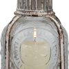custom wholesale stonebriar antique white metal votive candle lantern with handle oem/odm services