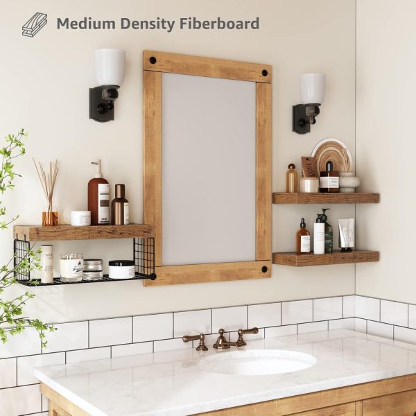 bulk purchase qeeig bathroom shelves over toilet wall mounted floating shelves farmhouse shelf toilet paper storage small 16 inch set of 3, rustic brown (019-bn3) trade price