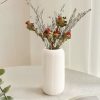 oem/odm services white ceramic vase for flowers, 8 inch flower vase modern white vase home decor, small vase, ribbed textured vase for pampas grass decorative vase, for farmhouse coffee table bookshelf home living affordable bulk deals
