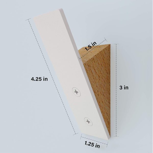 competitive pricing wall coat hook rack - set of 3 - beech wood white metal hooks for hanging coats - hat hooks for wall - decorative wall hooks - hat hangers for wall one-stop wholesale