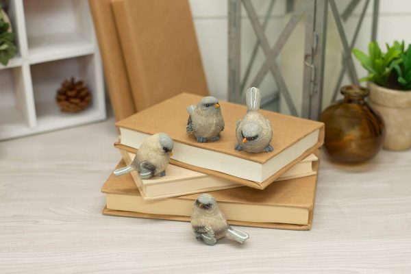 dropship from factory raz soft blue textured bird 2 x 2.5 resin decorative tabletop figurine set 4 mass production supply