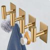 competitive pricing vaehold wall towel hooks, heavy duty sticky holder waterproof towel hooks for hanging coat, clothes, closet hook wall mount for kitchen (gold, adhesive 2 pack) one-stop wholesale