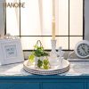 wholesale direct hanobe decorative serving tray wood: white washed bead round tray decor for coffee table rustic wooden trays farmhouse centerpiece for living room kitchen counter bulk purchase at factory prices
