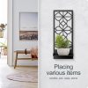 factory direct black metal wall decor, minimalist retro line wall art, metal wall candle holdert, farmhouse rustic bathroom wall art, aesthetics wall hanging for living room bedroom bathroom (2 pack, 11.8 x 13 in) volume discount