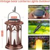 custom wholesale solar lanterns outdoor waterproof, 2 pack flickering flameless outdoor solar candle lantern, solar powered & battery powered hanging lanterns decorative outdoor for porch garden christmas decorations oem/odm services