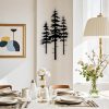 factory direct metal pine tree wall art decor, nature home decor, cedar tree metal sign, wall decorations for living room, nature forest metal decor, tree wall art, nature lover gift (black, small) volume discount
