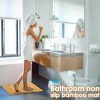 manufacturer direct bamboo bath mat with anti slip pads,23.6x15.8 inches bathroom shower and bathtub floor mats,non slip water proof mat,indoor outdoor use for kitchen bedroom bathroom toilet pet mat floor rug trade price