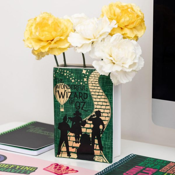 oem/odm services steel mill & co original large book-shaped decorative vase, ceramic vases for home decor, cute bookshelf decor, unique vase for book lovers, wizard of oz affordable bulk deals