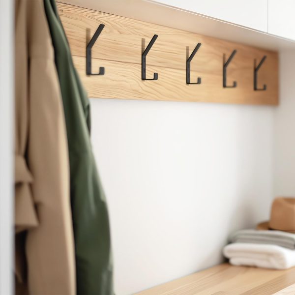 competitive pricing decorative coat hooks for wall mount set of 5 - stylish and sturdy black metal double hooks are perfect to hang your jackets, towels or hats - a modern addition to any farmhouse or minimal home decor one-stop wholesale
