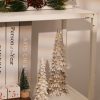 dropship from factory rm roomers 2pcs resin christmas tree statues, table top small white christmas decorative figurine set, indoor artificial xmas tree figurines for desk gifts mass production supply