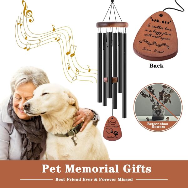 producer to buyer pet memorial gifts, 28" pet memorial wind chimes, dog memorial gifts, pet loss gifts, loss of pet sympathy gift, pet remembrance gift in memory of dog cat discounted pricing