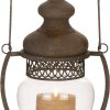 custom wholesale deco 79 metal indoor outdoor candle lantern decorative lantern candle holder with handle, lantern 8" x 6" x 14", brown oem/odm services