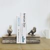 supplier direct mygift vintage white resin decorative bookends for heavy books with bird and book design, 1 pair wholesale prices