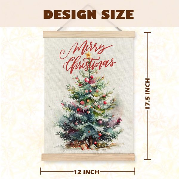 bulk purchase luvadian merry christmas wall art with wood poster hanger set of 2, christmas wall decor, christmas tree santa claus snowman posters artwork for wall, christmas wall hanging decorations, 12x16 inches trade price
