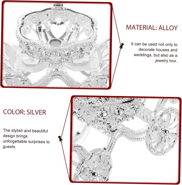 dropship from factory kisangel silver rhinestone princess crystal pumpkin carriage trinket jewelry box collectible figurine decorative jewelry ring display holder table sculpture mass production supply