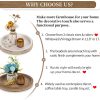 wholesale direct hanobe decorative serving tray wood: white washed bead round tray decor for coffee table rustic wooden trays farmhouse centerpiece for living room kitchen counter bulk purchase at factory prices