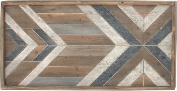 bulk purchase deco 79 wooden geometric handmade home wall decor southwestern wall sculpture, wall art 46" x 1" x 23", multi colored trade price