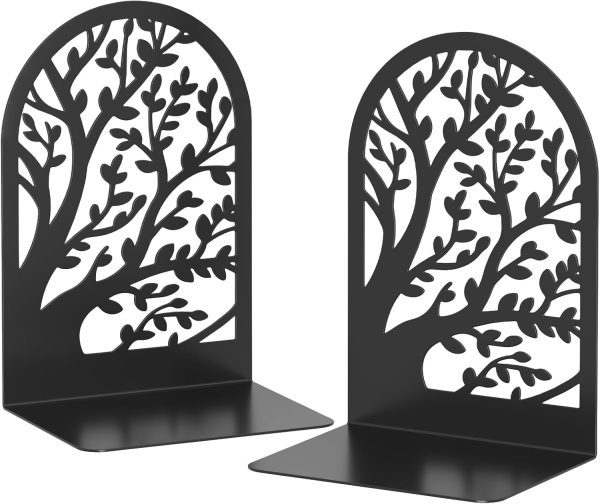supplier direct vfine bookends for shelves decorative 1 pair, tree metal bookends, book holder for shelf, unique black book stoppers for shelves, home decorative book ends wholesale prices