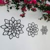 factory direct moxweyeni 3 pieces metal flowers wall decoration, metal rustic wall art decoration farmhouse wall decorations multiple floral hanging decoration for bathroom home office(black, modern style) volume discount