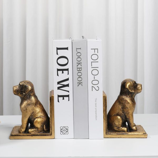 supplier direct book ends for shelves to hold books heavy duty,decorative bookend for bookshelf décor,cute animal dog book stopper labrador retriever statues for home, office desk decoration,1pair wholesale prices