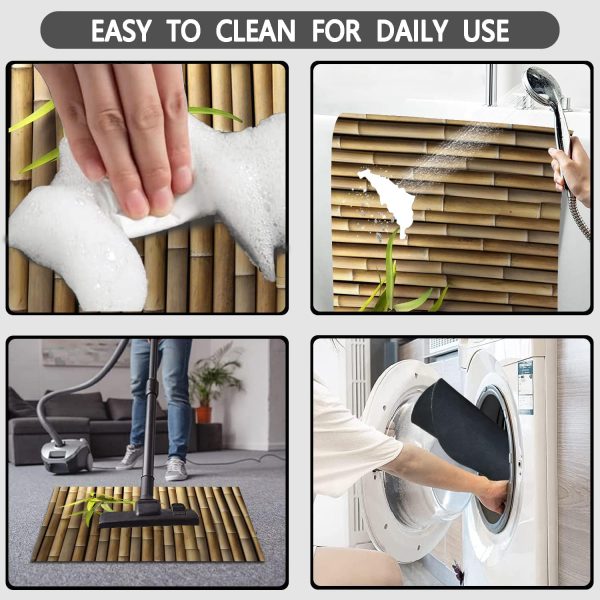 manufacturer direct bamboo 3d printed outdoor bath mat cute bathroom rugs funny non slip bathtub decor mats super absorbent floor carpet machine washable quick dry bahtmat for tub, shower, bedroom 20"x32" trade price