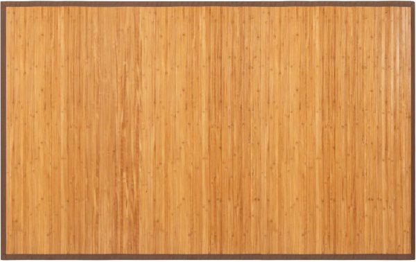 manufacturer direct costway bamboo area rug, 5'x8' natural bamboo floor mat with anti-slip backing, indoor roll-up runner rug, 96"x60" anti-skid large floor carpet for bedroom living room entryway indoor trade price