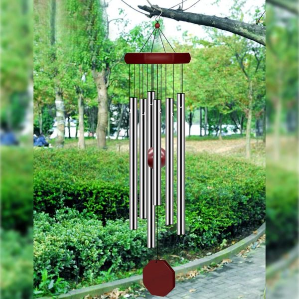 producer to buyer memorial wind chimes outdoor large deep tone, sympathy wind-chime personalized with 6 tuned tubes, elegant chime for garden patio balcony and home discounted pricing
