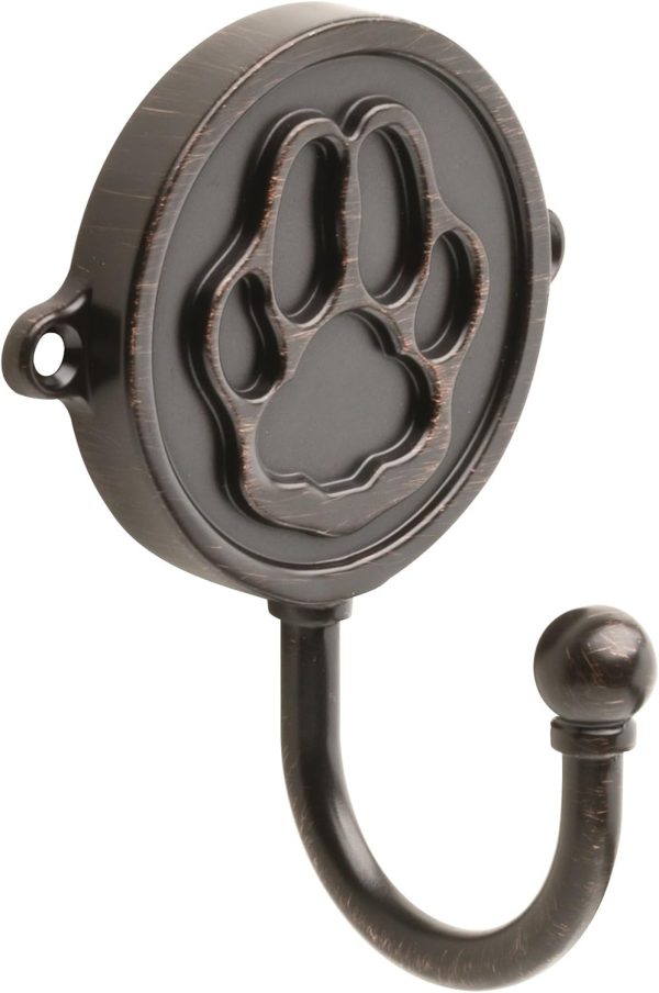 competitive pricing franklin brass paw print (1-pack) single wall hooks 1-prong venetian bronze dog themed hooks for hanging leash, dog harness, wall mount hanger, organization decorative wall hooks fbpawhk-vbr-c one-stop wholesale