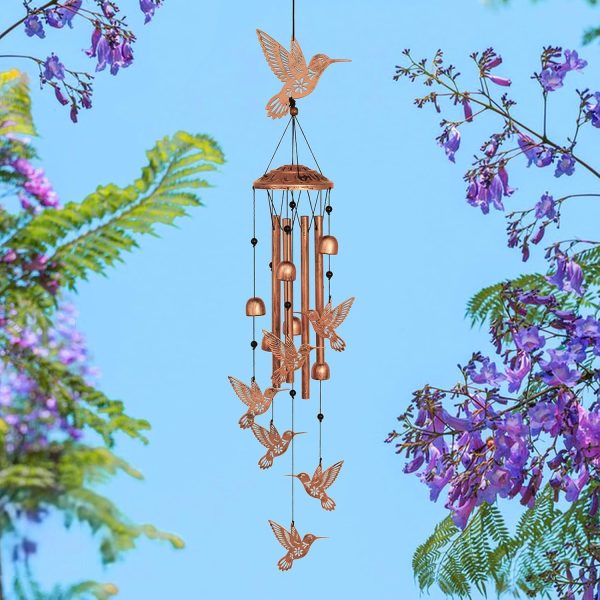 producer to buyer hummingbird wind chimes for outside,metal windchimes,hummingbird gifts for women/men,wind chime garden decor outdoor,memorial/housewarming/birthday/festival gifts,front yard decor discounted pricing