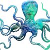 factory direct zhengmy octopus metal wall art decor 18 x 11 inch extra large octopus wall hanging sculpture nautical beach ocean theme home wall decor(ocean blue) volume discount