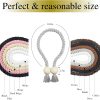 bulk purchase 4 pack grey magnetic curtain tiebacks cotton hand woven tieback holdback decorative tie backs for drapes with wooden buckle no tools required factory discount