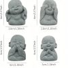 dropship from factory cartoon buddha figurine ornament with bluestone sand bonsai, imitation stone carving, 4 sets mass production supply
