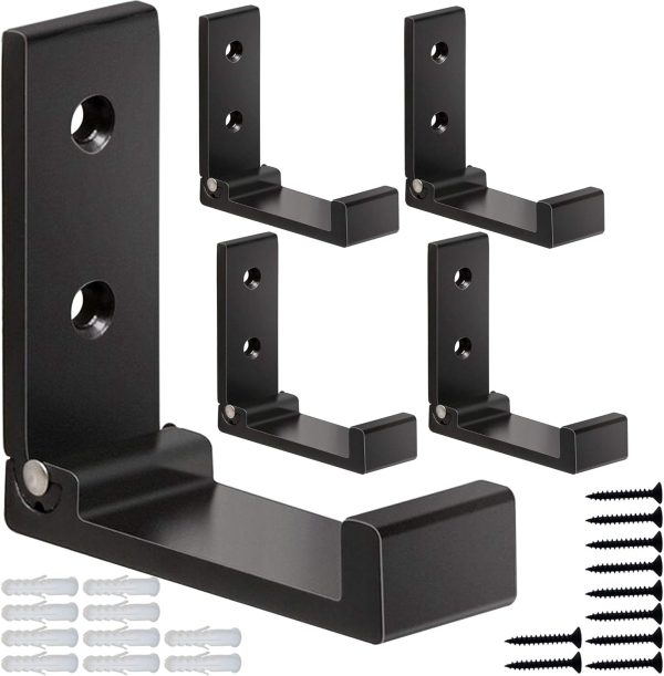 competitive pricing zeyu folding coat hooks, 5pcs wall hooks for hanging coat towel hooks hardware heavy duty aluminum alloy headphone holder no rust wall mounted with screws for bags fitness equipment one-stop wholesale