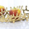 wholesale direct red co. 14” x 3” large decorative oval aluminum golden branch reef centerpiece tray bulk purchase at factory prices
