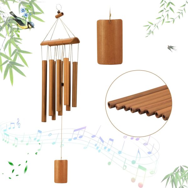 producer to buyer wind chimes for outside, sympathy wind chimes bamboo windchimes outdoors with natural sounds, gifts for mom, indoor outdoor decorations for patio porch garden and backyard discounted pricing