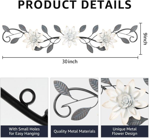 factory direct khjcxs metal wall art modern minimalist metal flowers wall decor horizontal wall art iron artwork,for over door,bedroom,living room,kitchen,office metal scroll wall decor volume discount