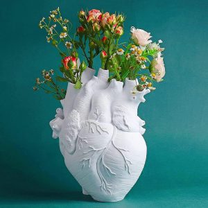 oem/odm services vase flower vases heart shaped decor resin flower pot modern unique nordic art style decorative vase for home wedding valentine gift desktop living room decoration - white affordable bulk deals