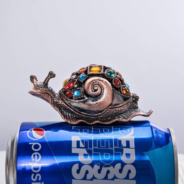 dropship from factory yu feng crystals bejeweled trinket box hand-painted brown snail animal figurine hinged jewelry box collectible for women mass production supply