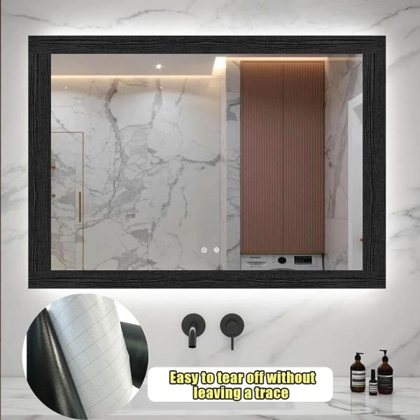 bulk purchase 10m black wood grain removable pvc waterproof border wall decor removable self adhesive kitchen bathroom tiles sticker wallpaper 4.2x390 trade price