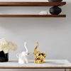 dropship from factory home decor elephant statues,1 pair, small decorative accents for shelves, livingroom and bedroom, gold and white mass production supply